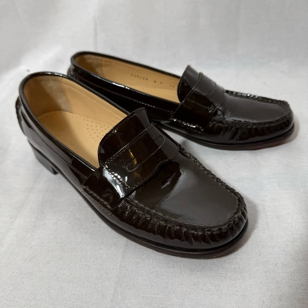Cole Haan Brown Patent Leather Loafers‎ Classic Old Money Women’s Size 6B
